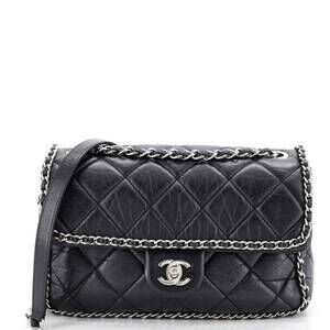 Chanel Medium Running Chain Around Flap Bag Quilted Crumpled Calfskin